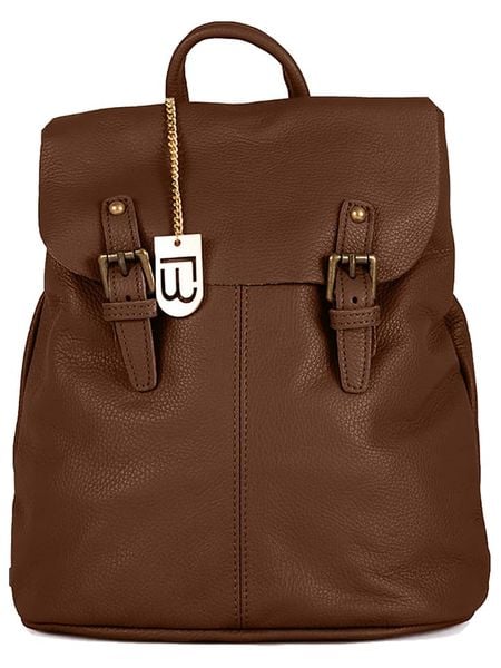 Lucca Baldi Skórzany plecak "Montichiari" w kolorze brązowym - 31 x 37 x 15 cm rozmiar: onesize. Brązowe plecaki damskie Lucca Baldi, bez wzorów, z materiału. Za 340.99 zł.