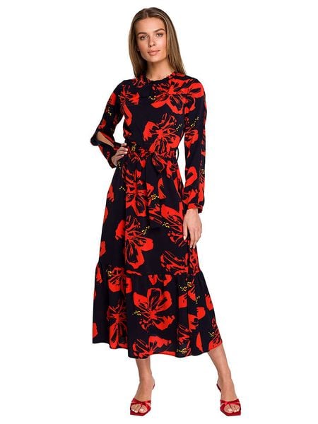 Stylove Sukienka w kolorze czarnym ze wzorem rozmiar: M. Czarne sukienki damskie Stylove, m, bez wzorów, bez kołnierzyka, bez ramiączek, maxi. Za 279.78 zł.