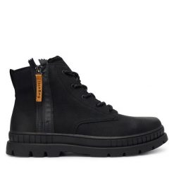 Trapery Bugatti. Czarne buty zimowe męskie Bugatti, bez zapięcia. Za 379.99 zł.