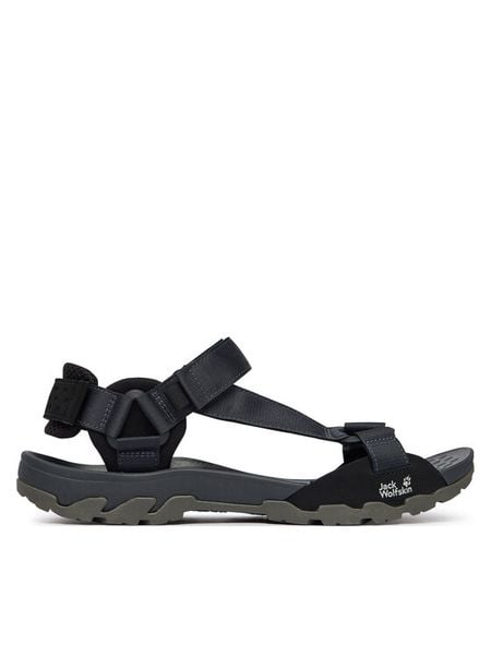 Jack Wolfskin Sandały Ridge A65589 Czarny. Czarne sandały męskie Jack Wolfskin, z materiału, bez zapięcia. Za 379.99 zł.