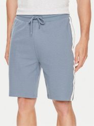 Tommy Hilfiger Szorty sportowe UM0UM03008 Niebieski Regular Fit. Niebieskie szorty męskie Tommy Hilfiger, bez wzorów, z bawełny, sportowe. Za 179.99 zł.