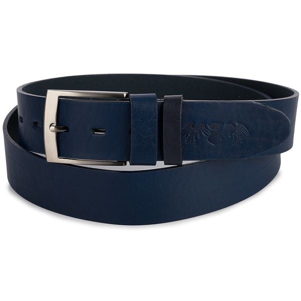 Pasek skórzany BELTIMORE r.115-130 cm E15 granatowy. Niebieskie paski męskie bez wzorów. Za 54.90 zł.