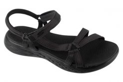 Sandały damskie, On the GO 600 - Brilliancy. Czarne sandały damskie Skechers, bez wzorów, z materiału, bez obcasa. Za 189.99 zł.