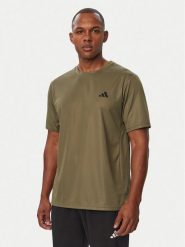 Adidas Koszulka techniczna Workout Essentials KD5461 Khaki Regular Fit. Brązowe t-shirty sportowe męskie Adidas, l, z syntetyku, bez ramiączek, na fitness i siłownię. Za 99.99 zł.