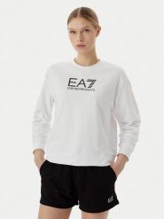 EA7 Emporio Armani Komplet bluza i szorty sportowe 7W000974 AF13135 M0003 Biały Regular Fit. Białe bluzy bez kaptura damskie EA7 Emporio Armani, m, z bawełny. Za 589.99 zł.