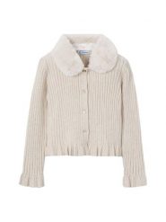 Mayoral Sweter 4311 Écru Regular Fit. Swetry dziewczęce Mayoral, bez wzorów, z syntetyku, bez kołnierzyka. Za 149.99 zł.