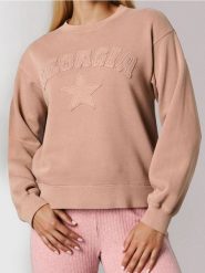Bluza crewneck w stylu akademickim - brązowy. Brązowe bluzy bez kaptura damskie Sinsay, l. Za 45.99 zł.