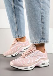Jasnoróżowe Buty Sportowe Sneakersy z Geometrycznym Tłoczeniem Vulinea. Czerwone buty sportowe na co dzień damskie Renee, z aplikacjami, z jeansu, trekkingowe. Za 129.99 zł.
