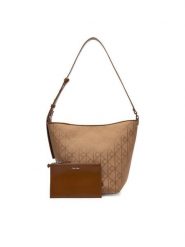 Calvin Klein Torebka Emblem Aop Jacquard Camera Bag LV04F3535G Brązowy. Brązowe torebki klasyczne damskie CALVIN KLEIN, bez wzorów, z materiału, bez dodatków. Za 529.99 zł.