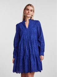 YAS Sukienka codzienna 26027162 Niebieski Regular Fit. Niebieskie sukienki damskie YAS, na co dzień, xs, bez wzorów, z bawełny, bez kołnierzyka, bez ramiączek, proste. Za 229.99 zł.