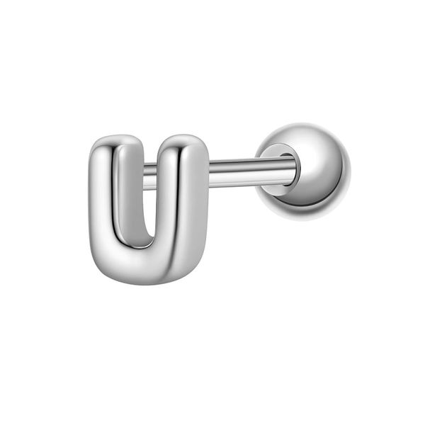 Glanzstücke München Piercing Litera U ze srebra próby 925 w kolorze srebrnym Kolczyki 1 ct Damski. Szare kolczyki damskie Glanzstücke München, srebrne. Za 129.99 zł.