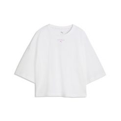 Damska skrócona koszulka oversize PUMA × HYROX Lifestyle PUMA. Białe bluzki sportowe damskie Puma, xl, bez wzorów, z bawełny, bez ramiączek. Za 179.00 zł.