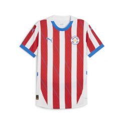 Męska domowa koszulka reprezentacji Paragwaju w piłce nożnej 2024 PUMA. Białe t-shirty sportowe męskie Puma, m, bez ramiączek, do piłki nożnej. W wyprzedaży za 464.00 zł.
