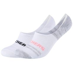 Skarpetki sportowe dla dorosłych 2PPK Mesh Ventilation Footies Socks. Białe skarpetki damskie Skechers, bez wzorów, z bawełny. Za 29.99 zł.