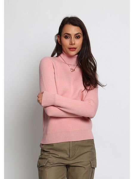 C& Jo Golf w kolorze jasnoróżowym rozmiar: 40. Różowe golfy damskie C& Jo, bez wzorów, z kaszmiru, bez ramiączek. Za 156.61 zł.