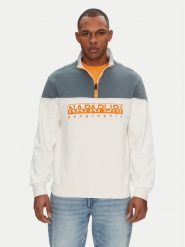 Napapijri Bluza B-Saturnia NP0A4ICHN1A1 Biały Regular Fit. Białe bluzy bez kaptura męskie Napapijri, l, z bawełny. Za 359.34 zł.