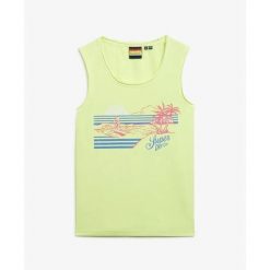 Damski tank top Superdry. Żółte topy damskie Superdry., bez wzorów, bez kołnierzyka. Za 125.80 zł.