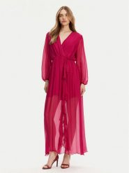 Haveone Sukienka letnia AFF-N013 Różowy Loose Fit. Czerwone sukienki damskie Haveone, na lato, s, bez wzorów, z wiskozy, bez kołnierzyka, bez ramiączek. Za 479.99 zł.