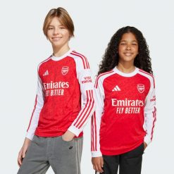 Koszulka Arsenal 25/26 Long Sleeve Home. Białe topy sportowe damskie Adidas, bez wzorów, bez ramiączek. W wyprzedaży za 278.00 zł.