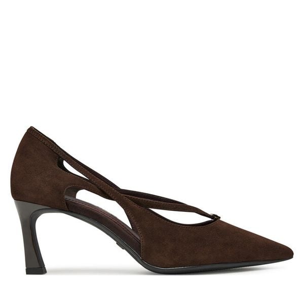 Szpilki Tamaris. Brązowe szpilki Tamaris, bez wzorów, bez obcasa. Za 340.99 zł.