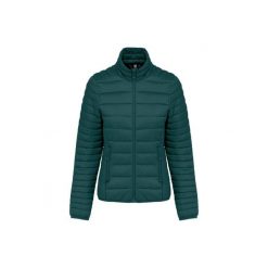 Damska lekka kurtka puchowa Kariban. Zielone kurtki damskie KARIBAN, bez wzorów, z materiału, bez kaptura. W wyprzedaży za 266.60 zł.