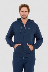 LA MARTINA Granatowa bluza Hooded Cot. Niebieskie bluzy bez kaptura męskie La Martina, l. W wyprzedaży za 355.12 zł.