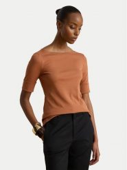 LAUREN RALPH LAUREN Bluzka Judy 200654963505 Pomarańczowy Slim Fit. Brązowe bluzki damskie Lauren Ralph Lauren, m, bez wzorów, z bawełny, bez ramiączek. Za 234.99 zł.