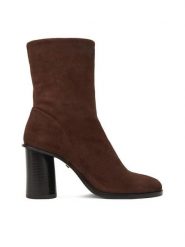 Gino Rossi Botki EO-ZOYA-121046S Brązowy. Brązowe botki damskie Gino Rossi, ze skóry, bez obcasa, na słupku, bez zapięcia. Za 399.99 zł.