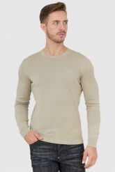 AERONAUTICA MILITARE Beżowy sweter męski. Brązowe swetry męskie AERONAUTICA MILITARE, m, bez wzorów, bez kołnierzyka. W wyprzedaży za 259.99 zł.