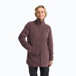 Bluza polarowa damska Jack Wolfskin High Curl Coat. Fioletowe bluzy bez kaptura damskie Jack Wolfskin, xs, z materiału. Za 609.99 zł.