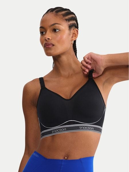 Triumph Biustonosz sportowy Triaction Cardio Breeze 10226330 Czarny. Czarne biustonosze sportowe damskie Triumph, bez wzorów, z syntetyku. Za 180.99 zł.