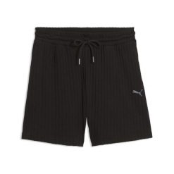 Damskie szorty z wysokim stanem HER 5" PUMA. Czarne szorty damskie Puma, bez wzorów, sportowe, z podwyższonym stanem. Za 179.00 zł.