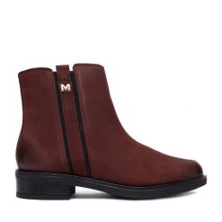 Botki MEXX. Czerwone botki damskie Mexx, bez obcasa, na płaskiej podeszwie, bez zapięcia. Za 329.99 zł.