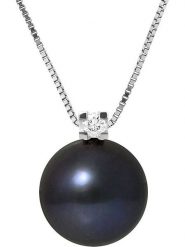 Mitzuko Srebrny naszyjnik z perłą - dł. 42 cm rozmiar: onesize. Szare naszyjniki damskie Mitzuko, srebrne. Za 347.99 zł.