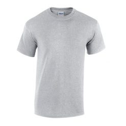 Koszulka Unisex Dla Dorosłych Z Grubej Mieszanki Bawełny. Szare bluzki damskie Gildan, xl, bez wzorów, z bawełny, bez kołnierzyka. Za 45.99 zł.