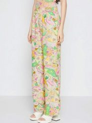 Monki Spodnie ze wzorem rozmiar: M. Spodnie materiałowe damskie Monki, bez wzorów, z materiału, z podwyższonym stanem. Za 39.99 zł.