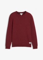 Sweter z cienkiej dzianiny, regular fit. Szare swetry męskie bonprix, m, z aplikacjami, z dzianiny, bez kołnierzyka. Za 109.99 zł.