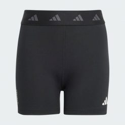 Krótkie legginsy TECHFIT. Białe legginsy damskie Adidas, bez wzorów, z materiału. Za 109.00 zł.