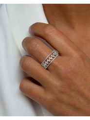 Eclat d'Argent Srebrny pierścionek z cyrkoniami rozmiar: 50. Szare pierścionki damskie Eclat d'Argent, z cyrkonią, srebrne. Za 195.99 zł.