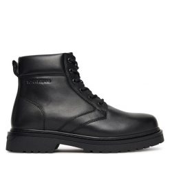 Kozaki Tommy Jeans. Czarne buty zimowe męskie Tommy Jeans, z jeansu, bez zapięcia. Za 449.99 zł.