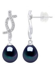 Pearl Addict Srebrne kolczyki-wkrętki z perłami i cyrkoniami rozmiar: onesize. Niebieskie kolczyki damskie Pearl Addict, z cyrkonią, srebrne. Za 239.99 zł.