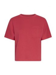 MOSS COPENHAGEN Koszulka "Harissa Ima" w kolorze czerwonym rozmiar: L/XL. Czerwone bluzki damskie MOSS COPENHAGEN, l, bez wzorów, z wiskozy, klasyczne, bez kołnierzyka, bez ramiączek. Za 149.31 zł.