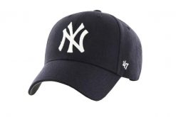 Czapka z daszkiem - New York Yankees Czapka regulowana. Niebieskie czapki męskie 47 Brand, bez wzorów, z materiału. Za 89.99 zł.