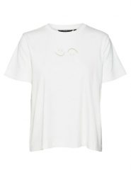 Vero Moda Koszulka w kolorze białym rozmiar: XS. Białe bluzki damskie Vero Moda, xs, bez wzorów, z bawełny, bez kołnierzyka, bez ramiączek. Za 48.39 zł.
