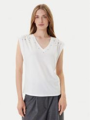 Morgan Bluzka 252-DCLO Biały Regular Fit. Białe bluzki damskie Morgan, l, bez wzorów, z bawełny, bez ramiączek. Za 139.99 zł.