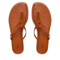 Japonki Polo Ralph Lauren. Brązowe klapki damskie Polo Ralph Lauren, bez wzorów, bez obcasa. Za 1,239.00 zł.