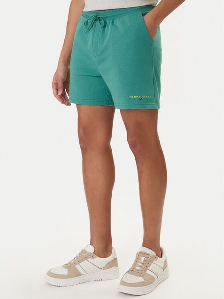 Tommy Jeans Szorty sportowe Contrast Linear DM0DM22697 Zielony Regular Fit. Zielone szorty męskie Tommy Jeans, m, z bawełny. Za 209.99 zł.