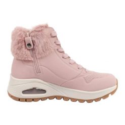 Buty Skechers Uno Rugged 167274/BLSH z Futrem różowe. Czerwone buty sportowe na co dzień damskie bez wzorów, z polaru. Za 518.78 zł.