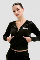 JUICY COUTURE Czarna damska bluza Robertson Caviar Hoodie. Czarne bluzy bez kaptura damskie Juicy Couture, s. W wyprzedaży za 309.99 zł.