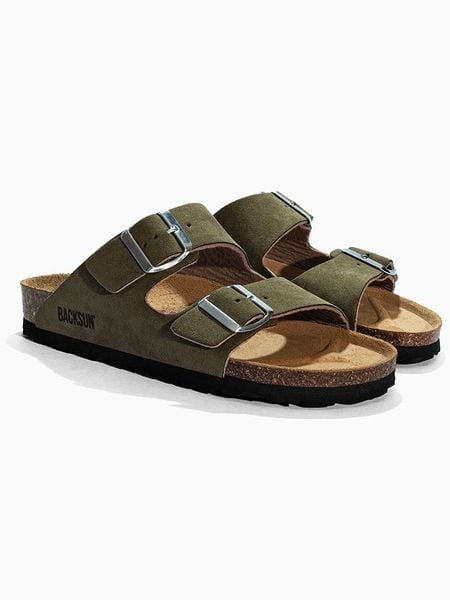 BACKSUN Klapki "Bali" w kolorze brązowym rozmiar: 41. Brązowe klapki damskie Backsun, bez wzorów, z materiału, bez obcasa. Za 130.99 zł.